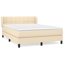 vidaXL krémszínű szövet rugós ágy matraccal 140 x 190 cm (3126242) ágy és ágykellék