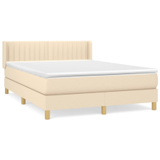 vidaXL krémszínű szövet rugós ágy matraccal 140 x 190 cm (3130430) ágy és ágykellék