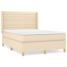 vidaXL krémszínű szövet rugós ágy matraccal 140 x 190 cm (3132070) ágy és ágykellék