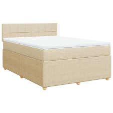 vidaXL krémszínű szövet rugós ágy matraccal 140 x 190 cm (3287456) ágy és ágykellék