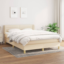 vidaXL krémszínű szövet rugós ágy matraccal 140 x 200 cm ágy és ágykellék