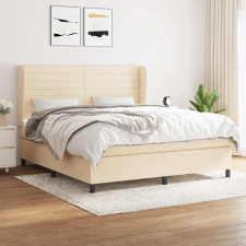 vidaXL krémszínű szövet rugós ágy matraccal 160 x 200 cm ágy és ágykellék