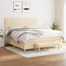 vidaXL krémszínű szövet rugós ágy matraccal 180 x 200 cm ágy és ágykellék