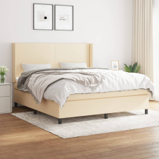 vidaXL krémszínű szövet rugós ágy matraccal 180 x 200 cm ágy és ágykellék