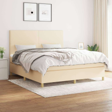 vidaXL krémszínű szövet rugós ágy matraccal 180 x 200 cm ágy és ágykellék