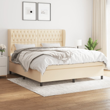 vidaXL krémszínű szövet rugós ágy matraccal 180 x 200 cm ágy és ágykellék