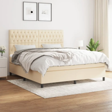 vidaXL krémszínű szövet rugós ágy matraccal 180 x 200 cm ágy és ágykellék