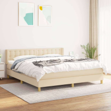 vidaXL krémszínű szövet rugós ágy matraccal 180 x 200 cm ágy és ágykellék