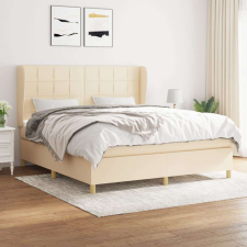 vidaXL krémszínű szövet rugós ágy matraccal 180 x 200 cm ágy és ágykellék