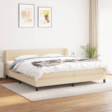 vidaXL krémszínű szövet rugós ágy matraccal 200 x 200 cm ágy és ágykellék