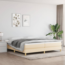 vidaXL krémszínű szövet rugós ágy matraccal 200 x 200 cm ágy és ágykellék