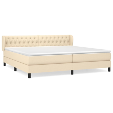 vidaXL krémszínű szövet rugós ágy matraccal 200 x 200 cm (3126514) ágy és ágykellék