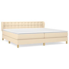 vidaXL krémszínű szövet rugós ágy matraccal 200 x 200 cm (3127154) ágy és ágykellék