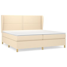 vidaXL krémszínű szövet rugós ágy matraccal 200 x 200 cm (3128474) ágy és ágykellék