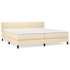 vidaXL krémszínű szövet rugós ágy matraccal 200 x 200 cm (3129742) ágy és ágykellék