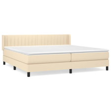 vidaXL krémszínű szövet rugós ágy matraccal 200 x 200 cm (3129902) ágy és ágykellék