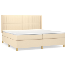 vidaXL krémszínű szövet rugós ágy matraccal 200 x 200 cm (3132182) ágy és ágykellék