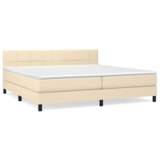 vidaXL krémszínű szövet rugós ágy matraccal 200 x 200 cm (3140086) ágy és ágykellék
