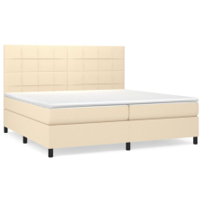 vidaXL krémszínű szövet rugós ágy matraccal 200 x 200 cm (3141806) ágy és ágykellék