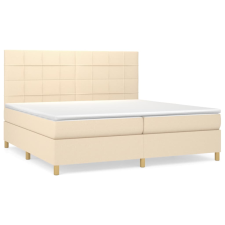 vidaXL krémszínű szövet rugós ágy matraccal 200 x 200 cm (3142366) ágy és ágykellék