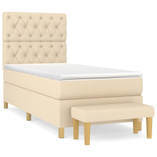 vidaXL krémszínű szövet rugós ágy matraccal 80 x 200 cm ágy és ágykellék