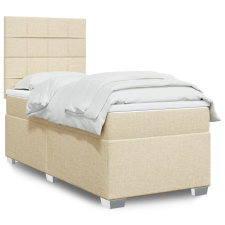 vidaXL krémszínű szövet rugós ágy matraccal 80 x 200 cm ágy és ágykellék