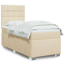 vidaXL krémszínű szövet rugós ágy matraccal 80 x 200 cm ágy és ágykellék