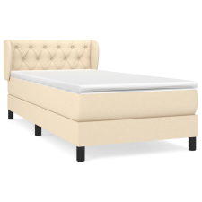 vidaXL krémszínű szövet rugós ágy matraccal 80 x 200 cm (3126442) ágy és ágykellék