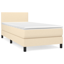 vidaXL krémszínű szövet rugós ágy matraccal 80 x 200 cm (3139854) ágy és ágykellék