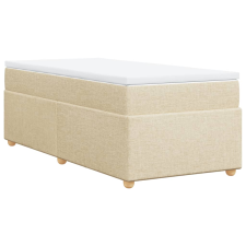 vidaXL krémszínű szövet rugós ágy matraccal 80 x 200 cm (3285336) ágy és ágykellék