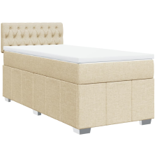 vidaXL krémszínű szövet rugós ágy matraccal 80 x 200 cm (3286907) ágy és ágykellék