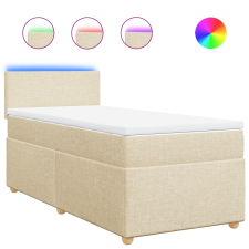 vidaXL krémszínű szövet rugós ágy matraccal 80 x 200 cm (3288805) ágy és ágykellék