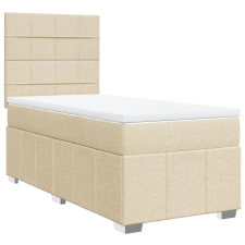 vidaXL krémszínű szövet rugós ágy matraccal 80 x 200 cm (3291500) ágy és ágykellék