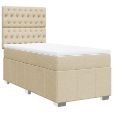 vidaXL krémszínű szövet rugós ágy matraccal 80 x 200 cm (3291507) ágy és ágykellék