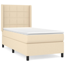 vidaXL krémszínű szövet rugós ágy matraccal 90 x 190 cm (3131398) ágy és ágykellék