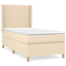 vidaXL krémszínű szövet rugós ágy matraccal 90 x 190 cm (3131798) ágy és ágykellék