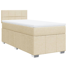 vidaXL krémszínű szövet rugós ágy matraccal 90 x 190 cm (3286928) ágy és ágykellék