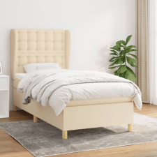 vidaXL krémszínű szövet rugós ágy matraccal 90 x 200 cm ágy és ágykellék