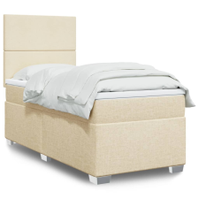 vidaXL krémszínű szövet rugós ágy matraccal 90 x 200 cm ágy és ágykellék