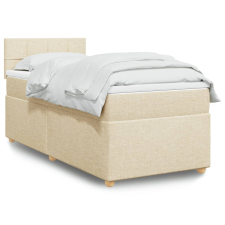 vidaXL krémszínű szövet rugós ágy matraccal 90 x 200 cm ágy és ágykellék