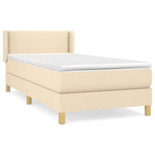 vidaXL Krémszínű szövet rugós ágy matraccal 90 x 200 cm ágy és ágykellék