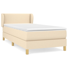 vidaXL krémszínű szövet rugós ágy matraccal 90 x 200 cm (3126698) ágy és ágykellék
