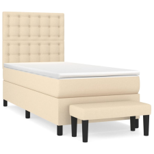 vidaXL krémszínű szövet rugós ágy matraccal 90 x 200 cm (3136890) ágy és ágykellék