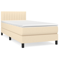 vidaXL krémszínű szövet rugós ágy matraccal 90 x 200 cm (3140190) ágy és ágykellék