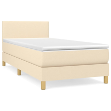 vidaXL krémszínű szövet rugós ágy matraccal 90 x 200 cm (3140430) ágy és ágykellék