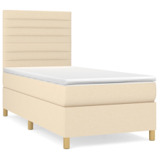 vidaXL krémszínű szövet rugós ágy matraccal 90 x 200 cm (3142390) ágy és ágykellék
