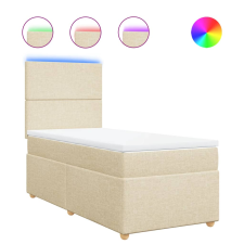 vidaXL krémszínű szövet rugós ágy matraccal 90 x 200 cm (3293461) ágy és ágykellék