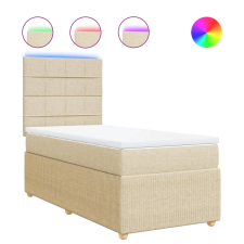 vidaXL krémszínű szövet rugós ágy matraccal 90 x 200 cm (3294244) ágy és ágykellék
