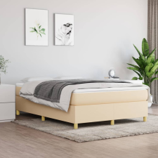 vidaXL krémszínű szövet rugós ágykeret 140 x 190 cm ágy és ágykellék