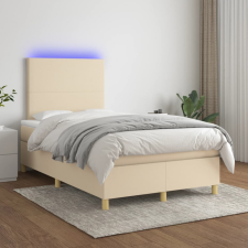 vidaXL krémszínű szövet rugós és LED-es ágy matraccal 120 x 200 cm ágy és ágykellék